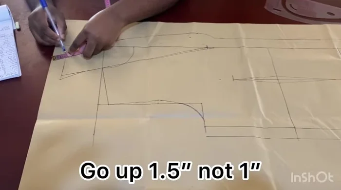 Add 1 inch to the end of the collar, then connect it to the end of the neckline.