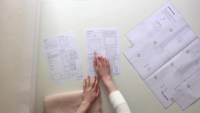 Cut out the quilted fabric using pattern piece A as a template. Mark the notches.