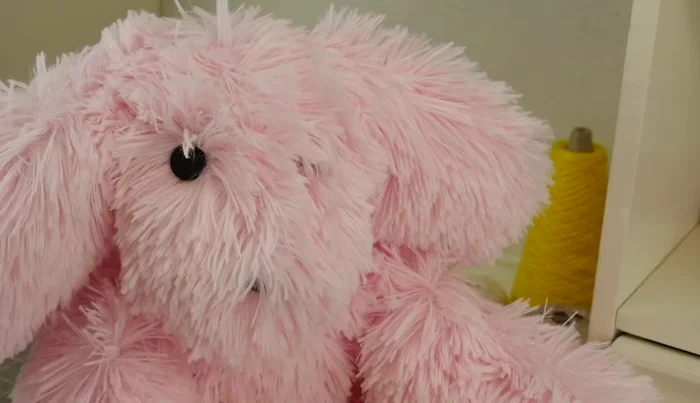 Trim excess fur around the eyes and nose to reveal the face.