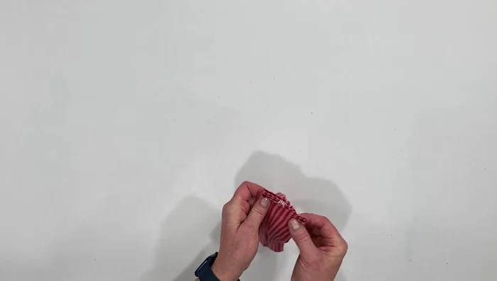 Bring the short ends together, aligning the seam on the outside. Sew the ends closed using a sewing machine or serger.