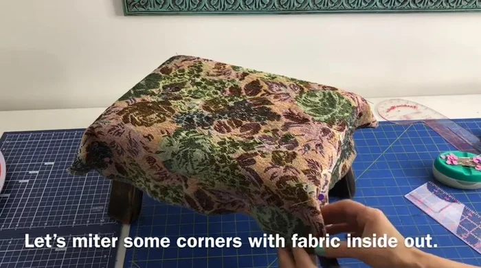 Try on the cover, cut off excess fabric for a smooth fit.