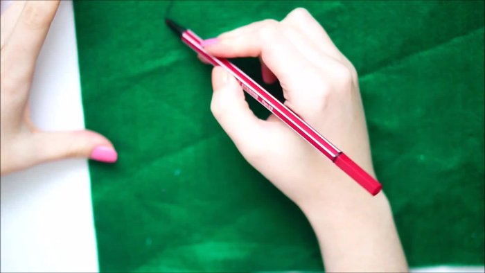 Repeat step 1 with lighter green plush fabric.