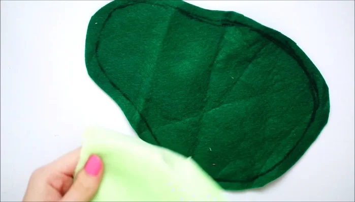 Repeat step 1 with lighter green plush fabric.