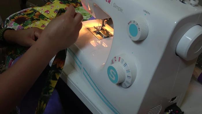 Connect binding ends. Cut ends at least ½ inch. Meet right sides together, pin, and sew. Press seam open, turn, and sew close to the edge.