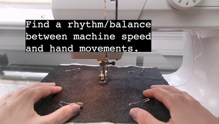 Adjust speed for curves: Slow down when quilting around curves to prevent 'eyelashing' (uneven stitches).