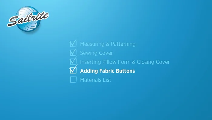 Add fabric button forms (optional): Make fabric button forms using contrasting fabric and a button form. Secure them to the pillow using pre-waxed twine and a long hand needle.