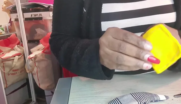 Turn and stuff: Turn the body, feet, and arms right-side out and stuff them firmly with stuffing material.