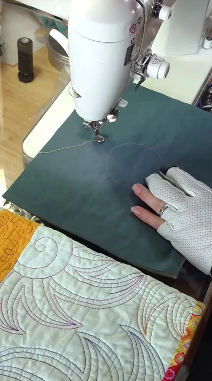 Mark the center of your 3-inch template circle on the fabric.