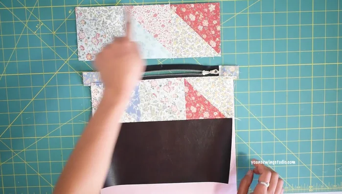 Sew Panel 1 to Zipper: