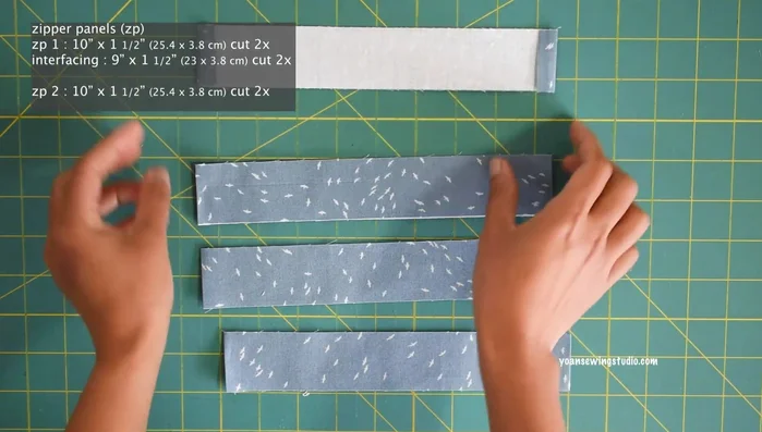 Attach Zipper Closure to Panels: