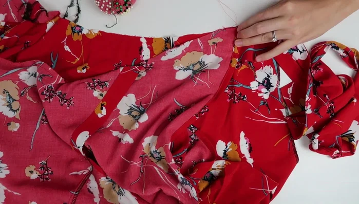 Fold and stitch the skirt edges.