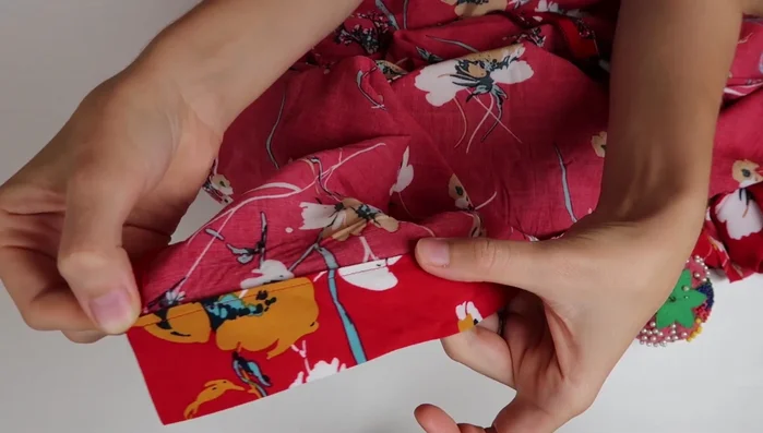 Hand or machine stitch the skirt extension.