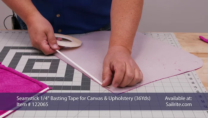 Sew the two chair pad pieces together, leaving the back end open for foam insertion.