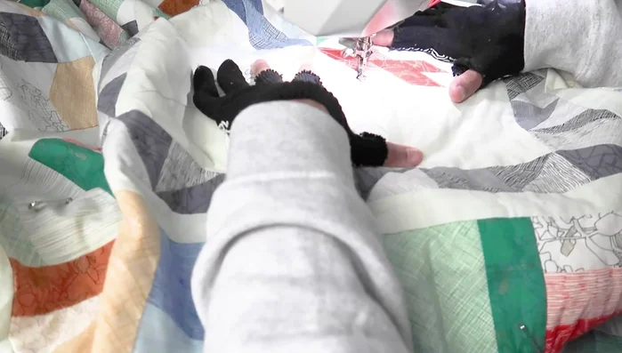 For medallion quilts, work on one block or round at a time. For regular quilts, complete one quarter before moving to the next.