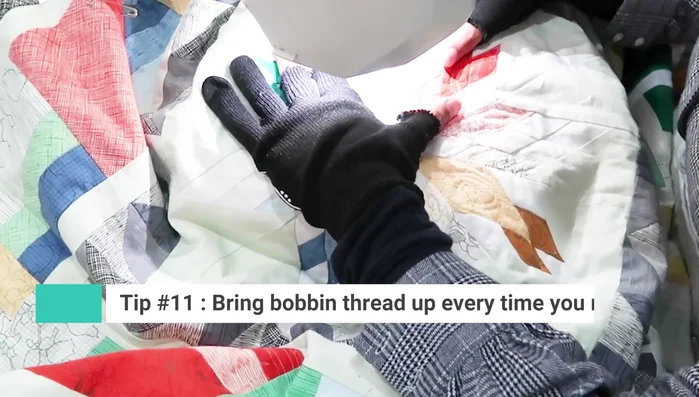 Snip off threads frequently to prevent a large build-up at the end.