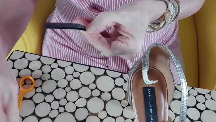 Attach Velcro: Peel the backing off one side of the Velcro and attach it to the end of the elastic strap. Press firmly.