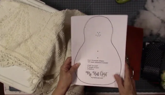 Cut out the chenille fabric body using the pattern as a guide. Don't cut the seam allowance yet; mark it with a pen or Sharpie instead.