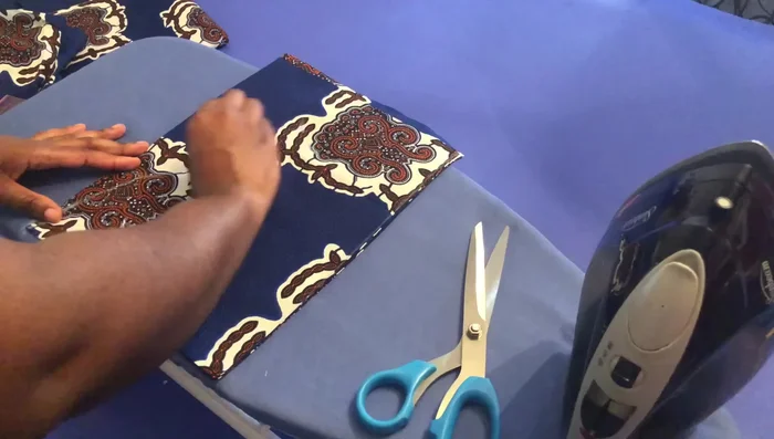 Create the side slit (7 inches).