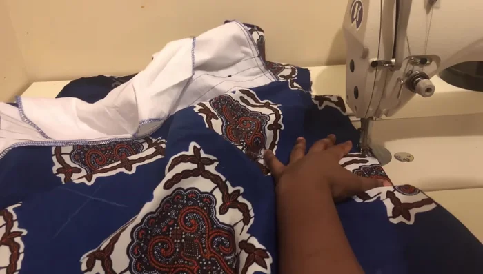 Create the side slit (7 inches).