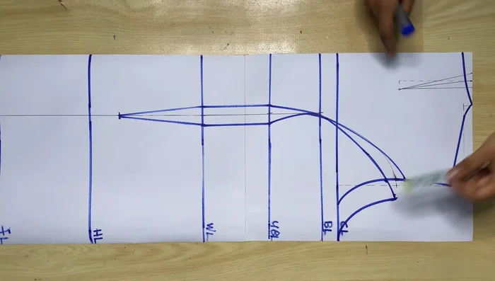 Adjusting armhole length: Add back the 1 inch taken earlier for the DT at the armhole to restore the armhole length.