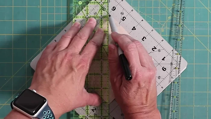 Sew a scant 1/4 inch down one side, then back along the other.