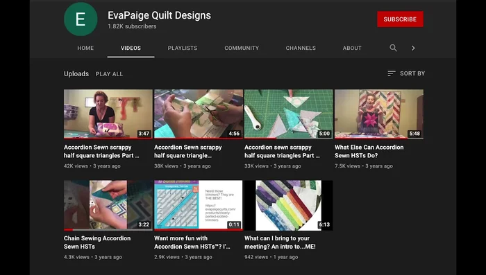 Trim between the sewn HSTs.