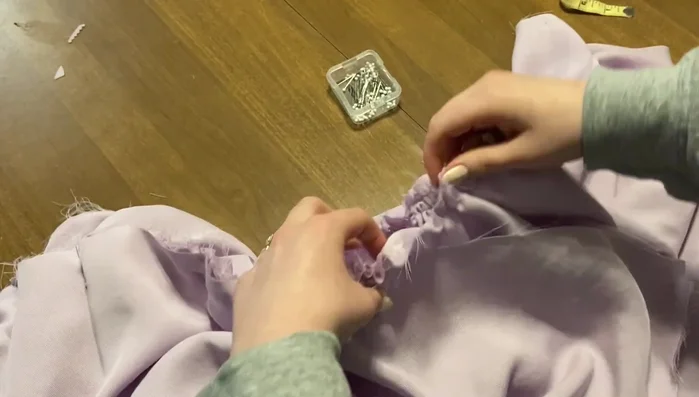 Repeat steps 12 & 13 for bottom tier skirt panels (using three panels for an A-line shape).