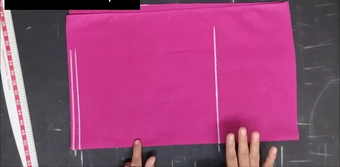 Mark the armhole (4 inches straight line).