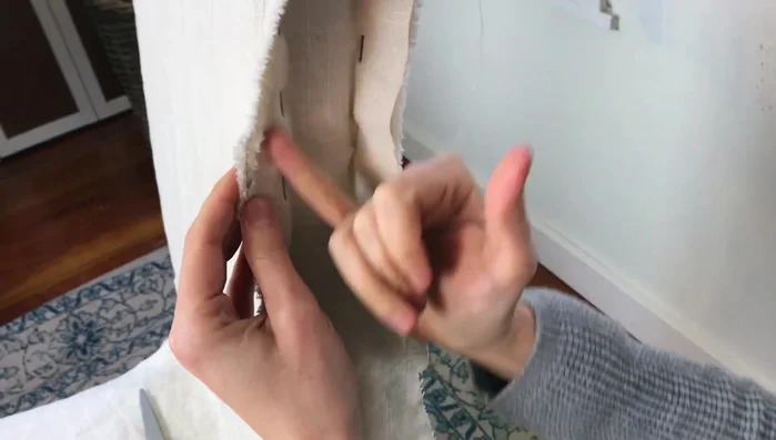 Stitch along the pinned seam lines, remove pins, and trim excess fabric (leaving about 1/2 inch).