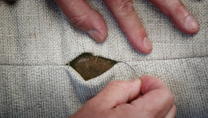 Go back across, creating holes 4 and 5. Stitches should be about 1/4 inch apart.