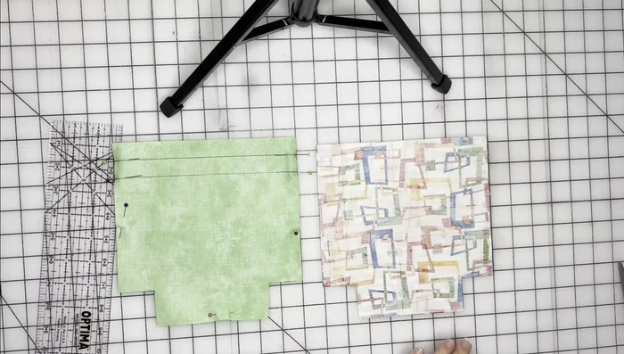 Sew the lining pieces together, using a 0.25-inch seam allowance. Leave the opening unsewn.