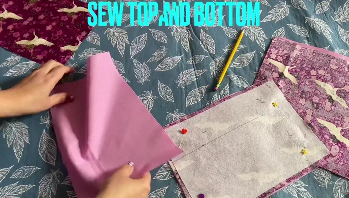 Repeat for the second pair of patterned and solid fabric pieces.