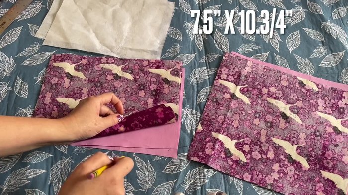 Two pieces of interfacing: 7 inches x 10.25 inches