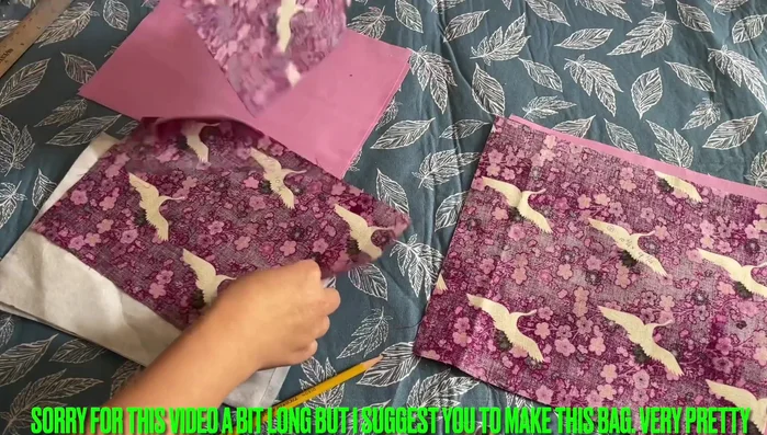 Iron interfacing onto the wrong side of the solid fabric pieces, leaving a 0.25-inch seam allowance.