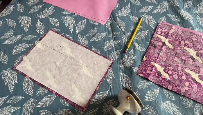 Repeat for the second pair of patterned and solid fabric pieces.