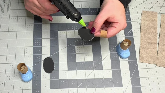 Glue the pre-made foam sole to the bottom of the boot.