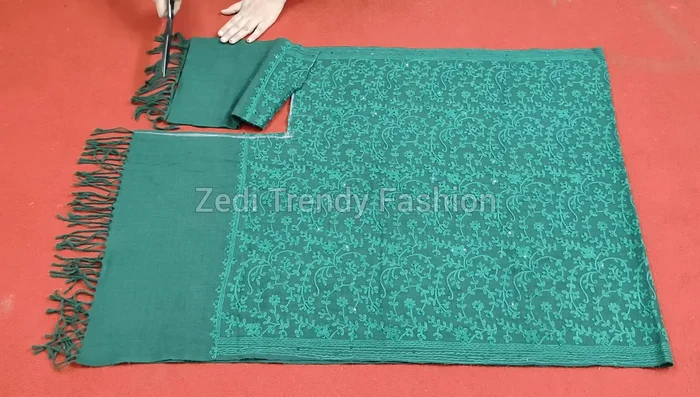 Fold and stitch the raw edges of the cuffs (3/4 inch seam allowance).