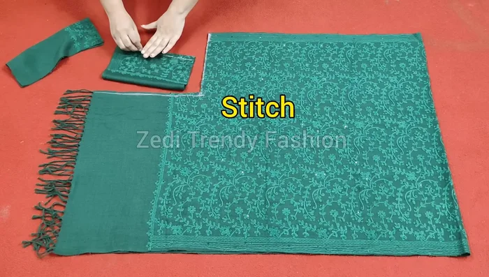 Fold and stitch the raw edges of the cuffs (3/4 inch seam allowance).