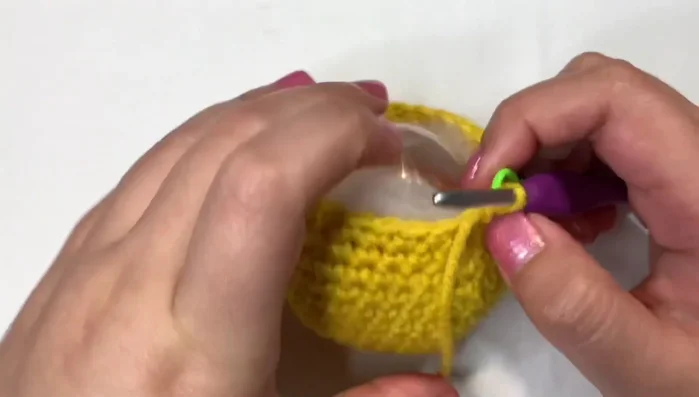 Round 16: Invisible decrease, single crochet in the next stitch, repeat (12 stitches total).