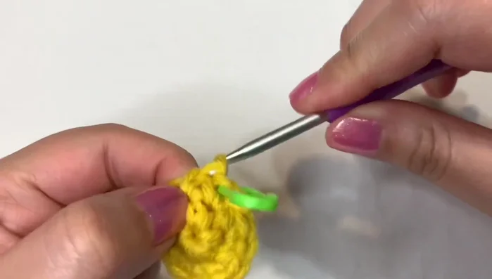 Round 4: Increase in the first stitch, single crochet in the next two stitches, repeat (24 stitches total).